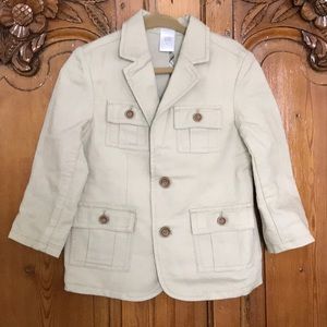Kids Janie and Jack Cream Linen cotton Blazer